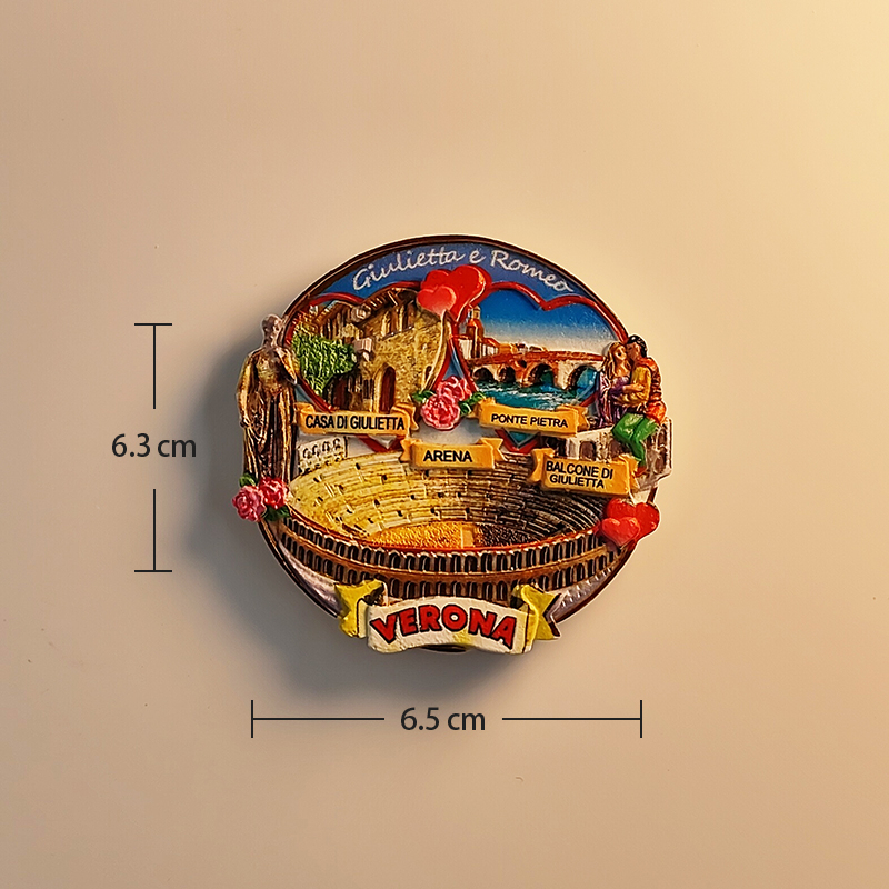 Italia, Verona, arena, estereoscópico 3D, recuerdos de turismo, pintura de resina, decoración del hogar, imanes de refrigerador ﻿