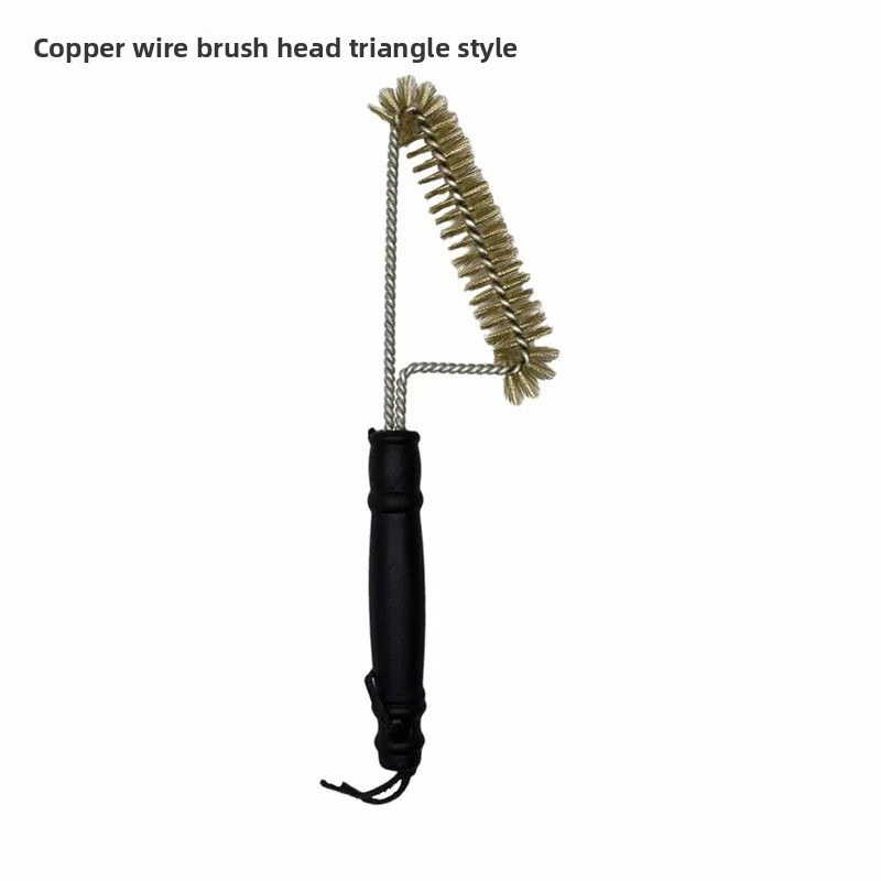 Outdoor BBQ Cleaning Brush Steel Wire Grill Cleaner Tool for Barbecue Grill Oven Mesh Cleaning Brush Kitchen Home Goods: Pink