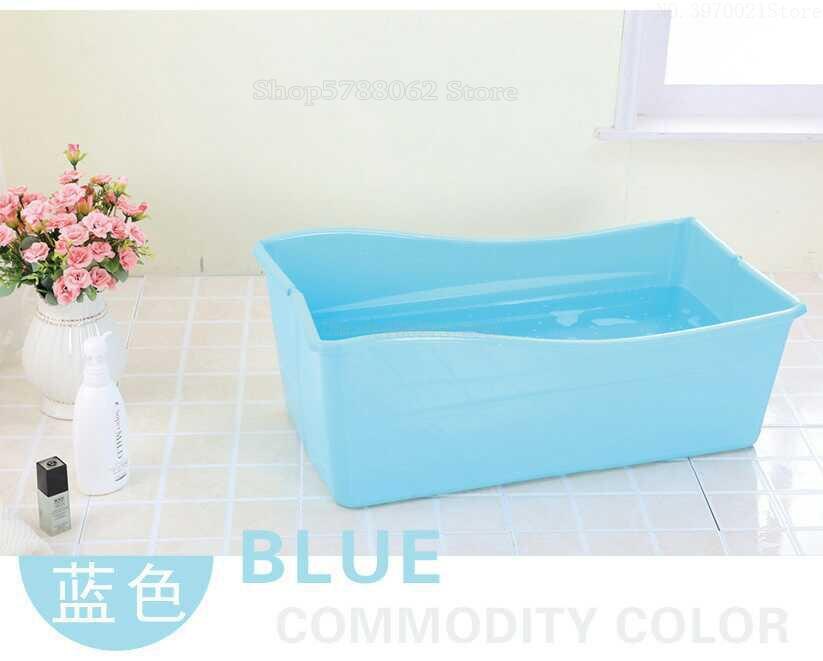 Rose bleu PP + TPE baignoire pliante pour enfants bébé en plastique baignoire matériel de sécurité 77.5*41*29.5cm