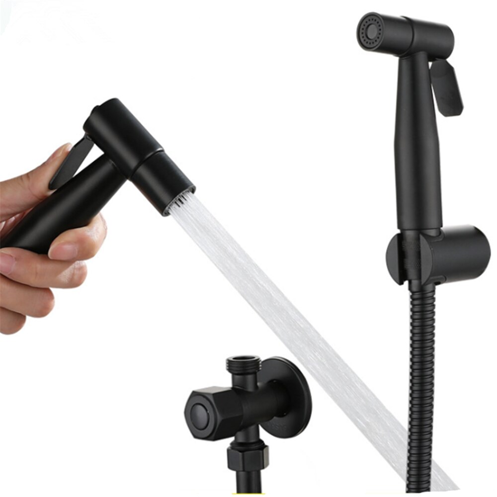 Handheld Bidet Kraan Spuit Roestvrij Staal Zwart Bidet Set Hand Spray Bidet Spuit Zelfreinigende Voor Badkamer