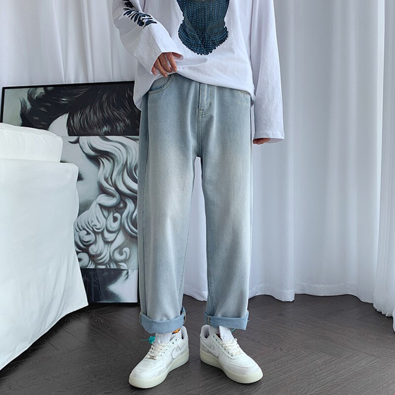 ZAZOMDE Jeans Men Hip Hop Style Denim Pants Graffiti Letter Print Men Jeans Patch Baggy Casual Trouser Hipster Jeans Streetwear