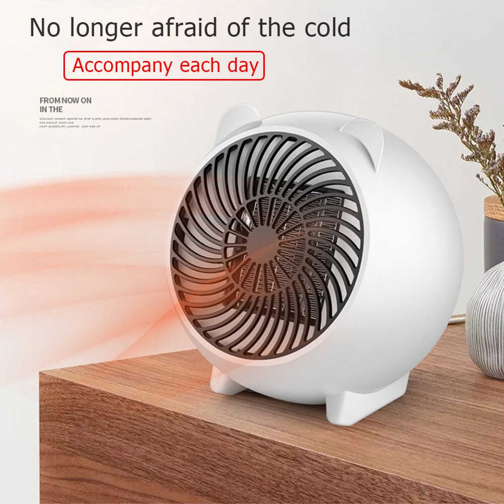 Ue plug mini portátil aquecedor de espaço elétrico casa escritório desktop aquecedor de ar quente aquecedor ventilador silencioso remoto rápido termostato calor