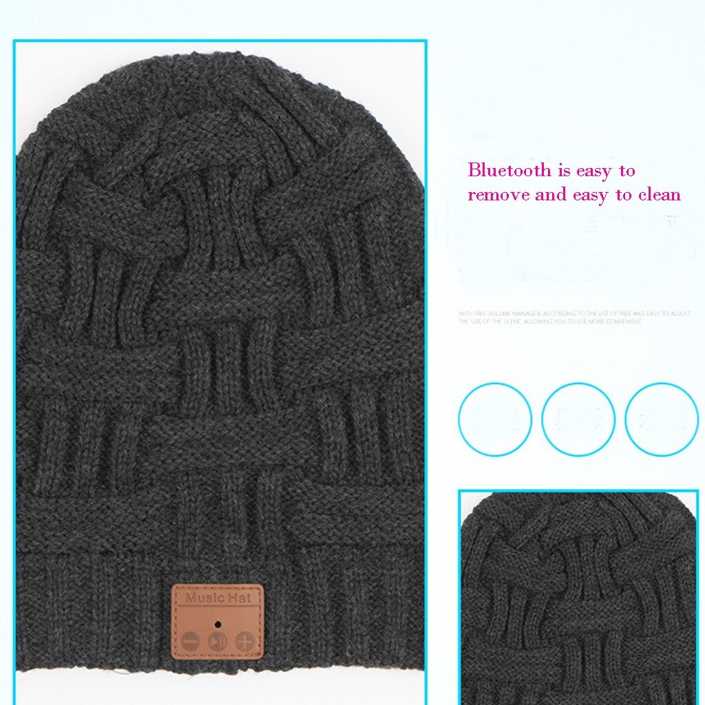 WEITOO Unisex Bluetooth Beanie Cap Light, Upgraded Musical Knitted Cap With Headphone And Built-in Stereo Speakers & Mic, Gifts For Men Women Dad Black - View #4