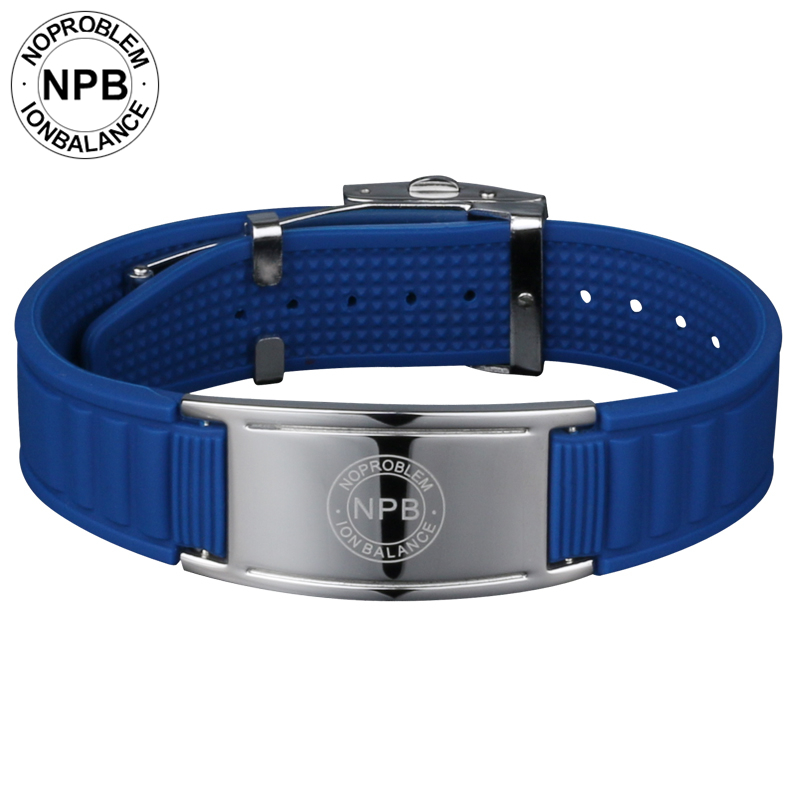 Noproblem Antifatigue Ion Balance Magneten Hologram Power Therapie Silicone Verstelbare Toermalijn Polsband Armband P035