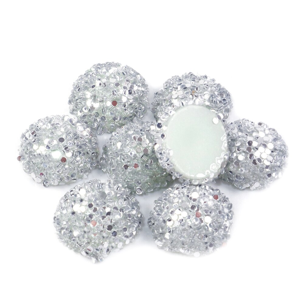 20 st 14 x 14mm tjocka halvcirkelformade glitterpärlor för hårbågedekoration gör-det-själv-örhängen smyckenstillverkning ,20 yc 6625: 1080507007