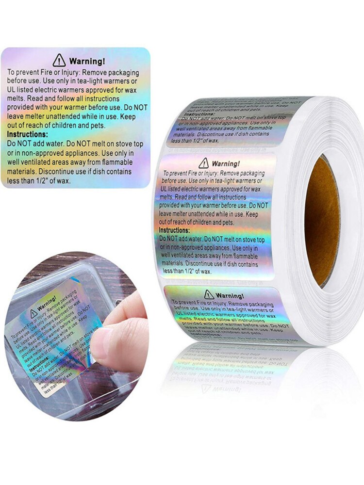 500pcs/roll Candle Warning Label Candle Jar Container Sticker Waterproof Candle Safety Label Vow Sticker Label 3.8cm: 4