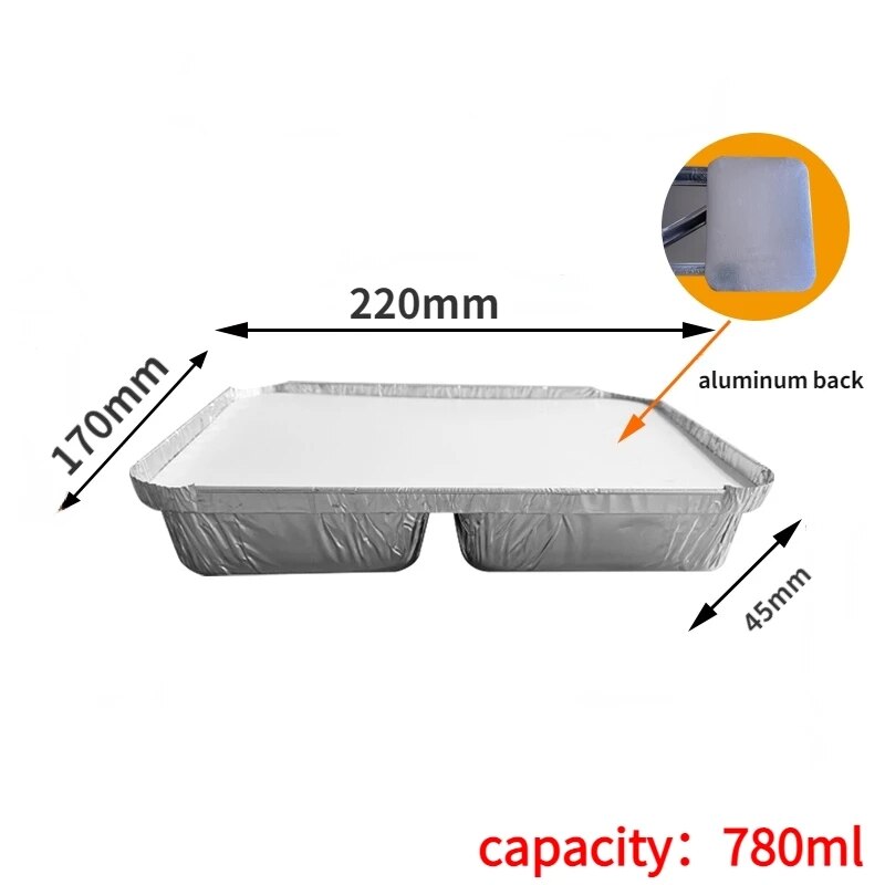 Plateau à dîner jetable en aluminium, avec couvercles, 3 compartiments, pour déjeuner, restes ou plateau à emporter, 780ML, 10 &amp; 30 pièces