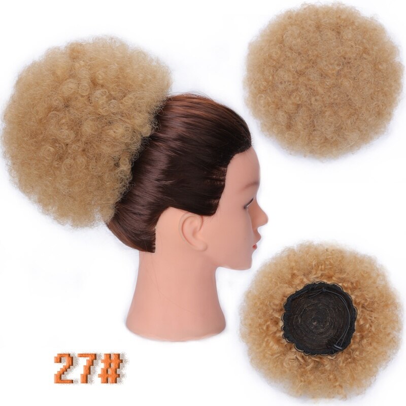 Lisigirl 10 tommer høj puff afro krøllet paryk hestehale snøre kort afro kinky hestehale klip i syntetisk kinky krøllet hår knold: T27/30/4