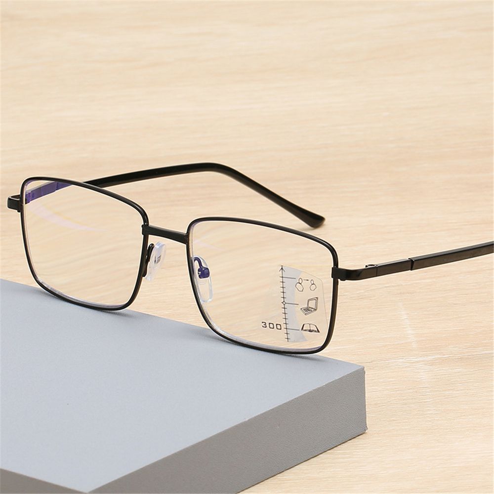 Lunettes de lecture progressives en métal, Anti-lumière bleue, pour presbytie, pour ordinateur, Vision dioptrique