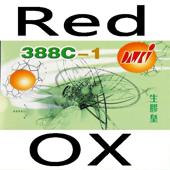 Original dawei 388c-1 king of medium pips-out bordtennis pingpong topplaken gummi uten svamp: Rød okse