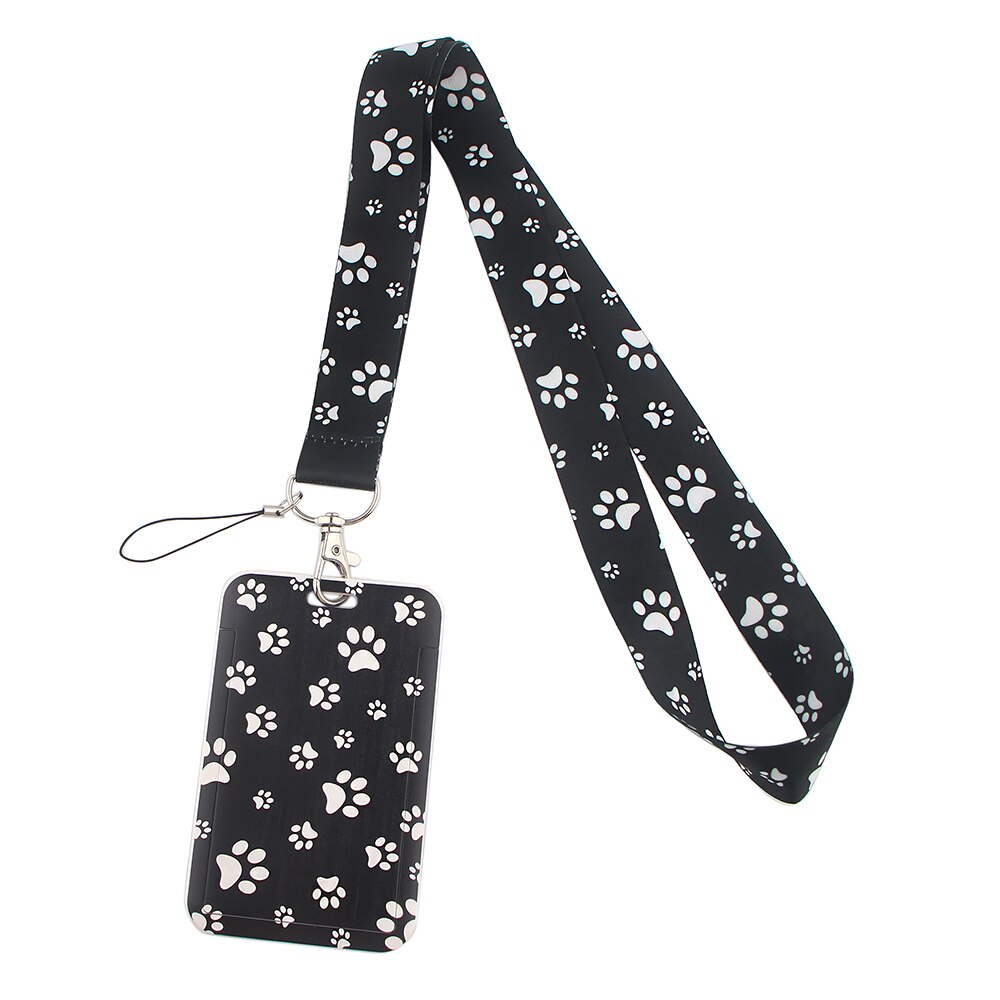 CB0193 Dog Paw moda smycz na szyje smycz posiadacz karty odznaka klawisz telefonu pierścień ID etykieta z imieniem pielęgniarka pokrowiec na karty materiały biurowe: 3