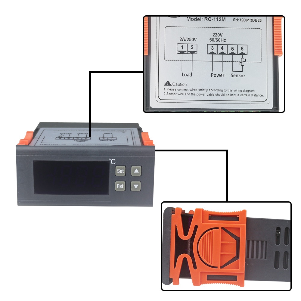 RC-113M AC 220V 2A PID Temperature Controller for Heating Digital Thermostat Regulator Termostato for Incubator Lab