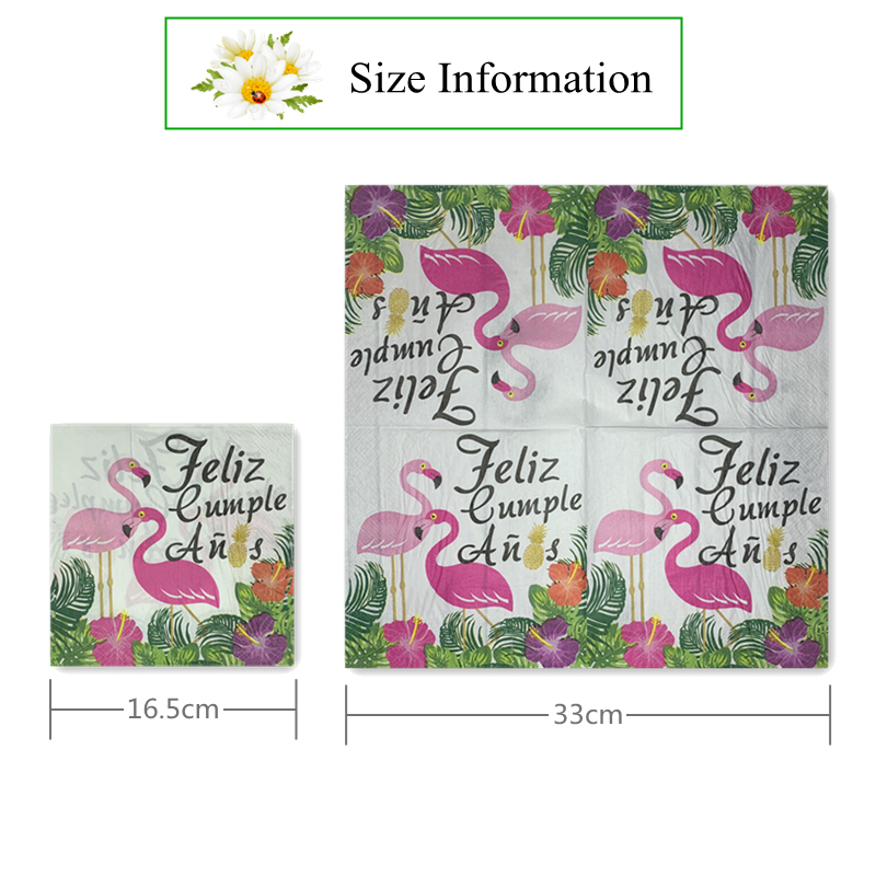 20 Stks/pak Flamingo Tafel Decoupage Papier Servetten Zomer Servet Papieren Tissue Voor Wedding Party Supplies