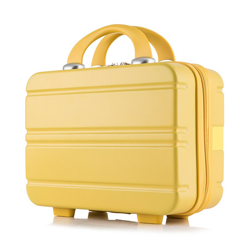 Mini bærbar bagage taske vandtæt kosmetik taske bære bagage hårdt kuffert kuffert make-up kufferter og rejsetasker: F