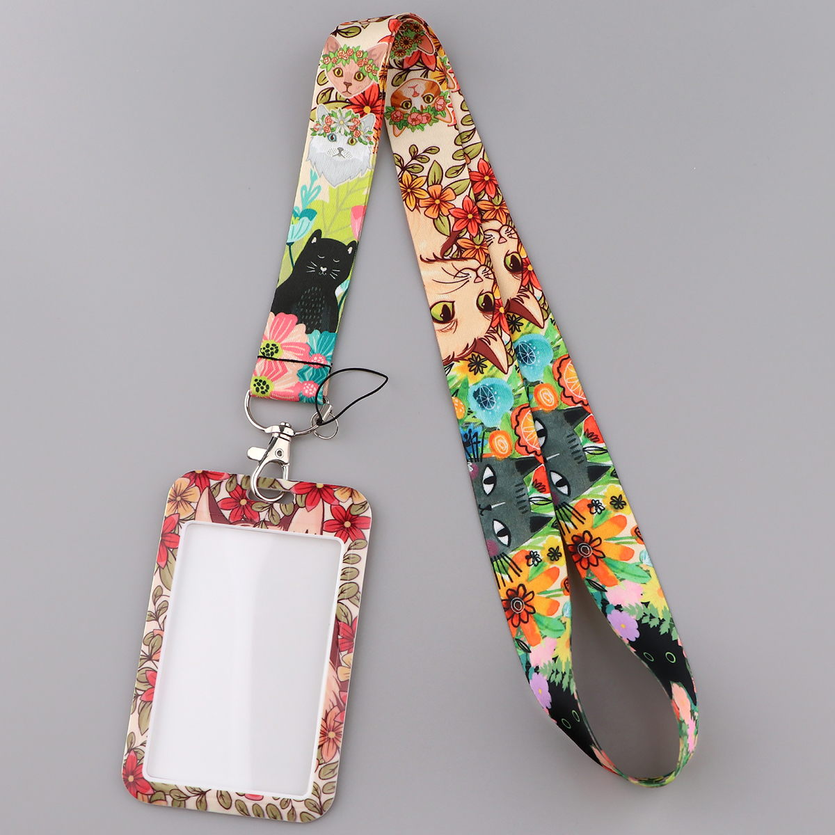 Cute Cat Neck Strap Kawaii Animal Lanyard For Keys Keychain Badge Holder ID Credit Card Pass Hang Rope Phone Charm Straps