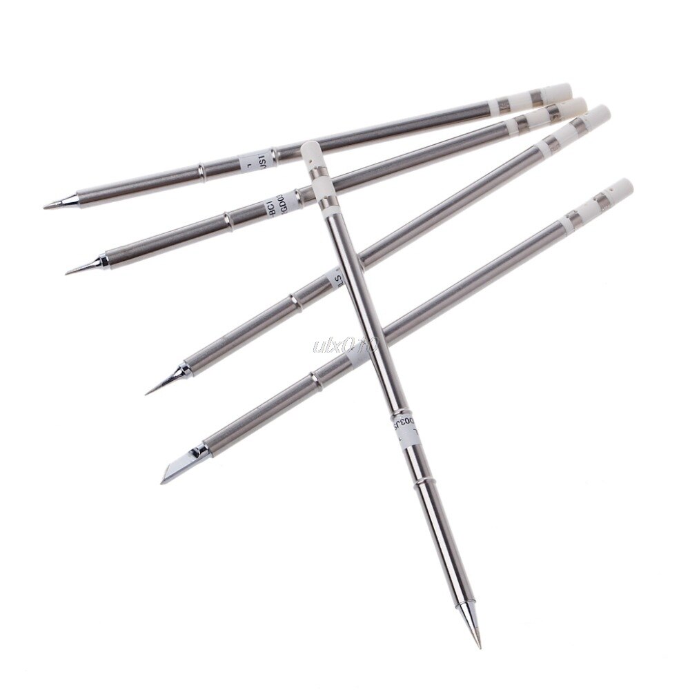 5 Pcs T12 Series Solder Iron Tips For Hakko FX951 BAKON 950D Soldering Station Welding Tips S18