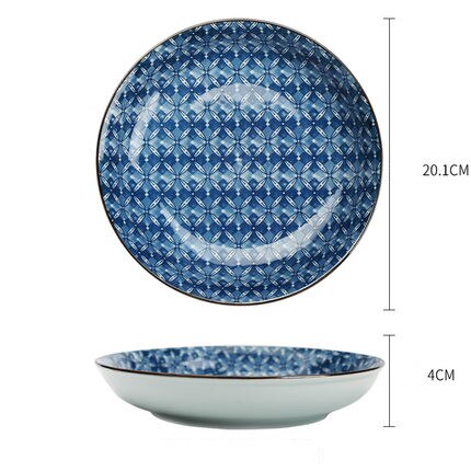 8 tommer keramisk plade husholdningsboller plade japansk stil keramisk middag plade keramisk morgenmad plade dessert fad: 05 stil