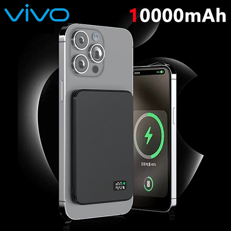 VIVO 50000mAh Ultra Thin Wireless Power Bank For MagSafe Magnetic Fast Charging Portable Battery Display CCC Certification: WHITE