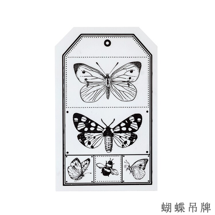 Retro Plants Leaves Flower Butterfly Decoration stamp rubber stamps for scrapbooking stationery DIY craft standard stamp: 3