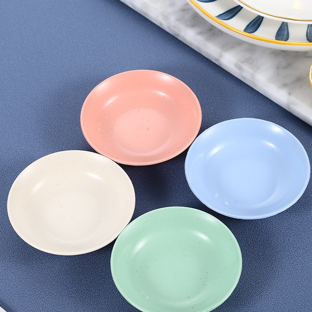Wheat Straw Seasoning Sauce Dish Small Dip Bowl Butter Sushi Plate Vinegar Soy Saucer For Kitchen Supplies Tableware For Serving