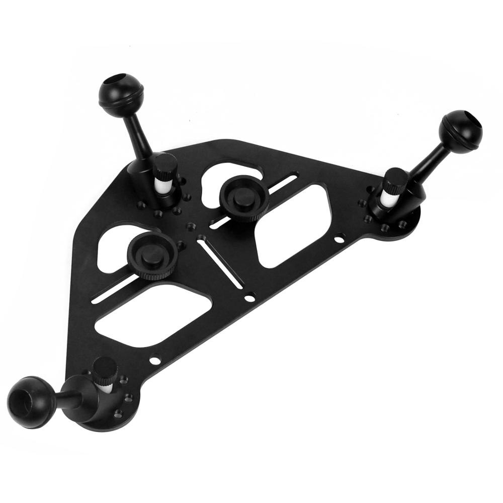 Upgrade Diving Tray Video Triangular Stabilizer Gimbal Tray Rig Bracket Mount for Underwater Light Stand DSLR Camera Tripod Base