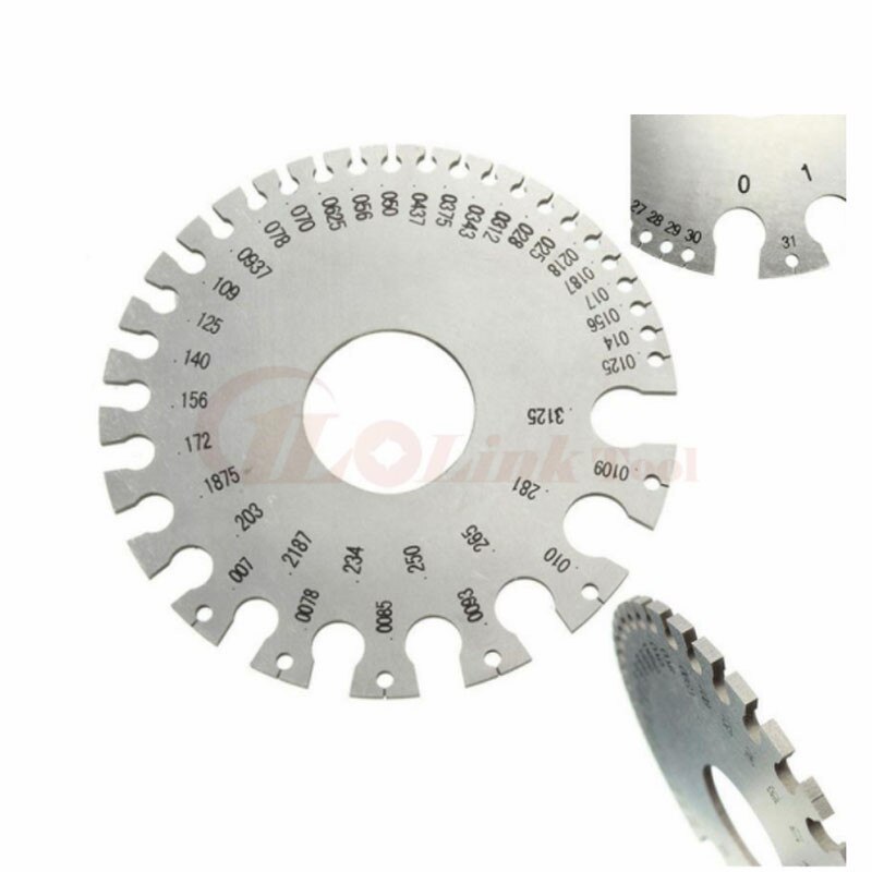 0-36 Round AWG SWG Wire Gauge Thickness Ruler Gauge Diameter Stainless Steel Measurer Tool