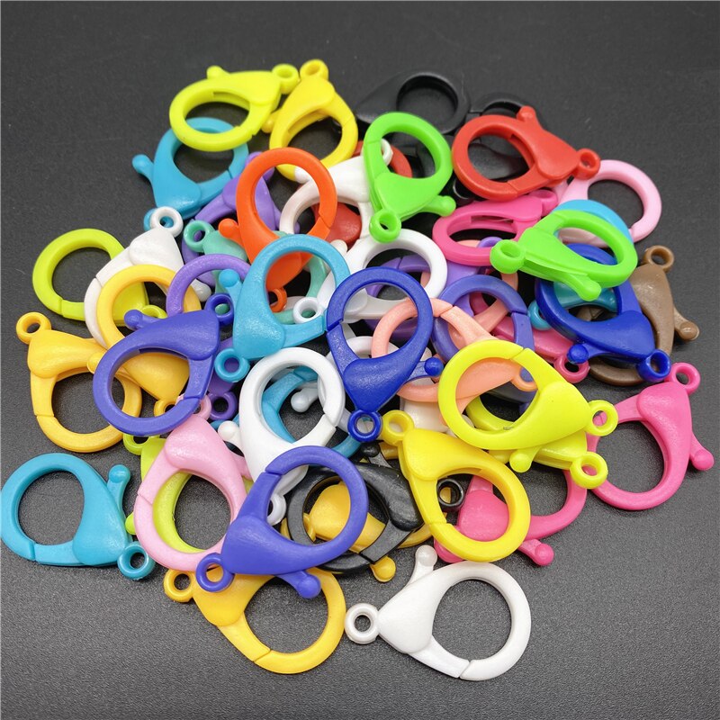 10Pcs 35mm Plastic Lobster Clasp Hooks Keychain End Connectors For Jewelry Making DIY Bracelet Chain Accessories