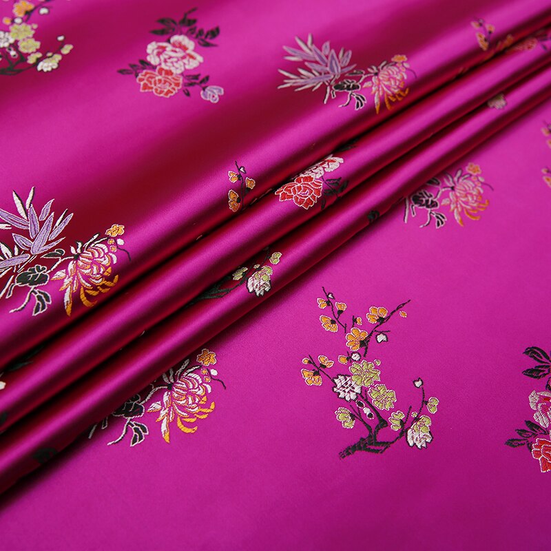 Tissu à fleurs de , brocart de soie, matériel de couture pour robes/vêtements, bricolage: 7
