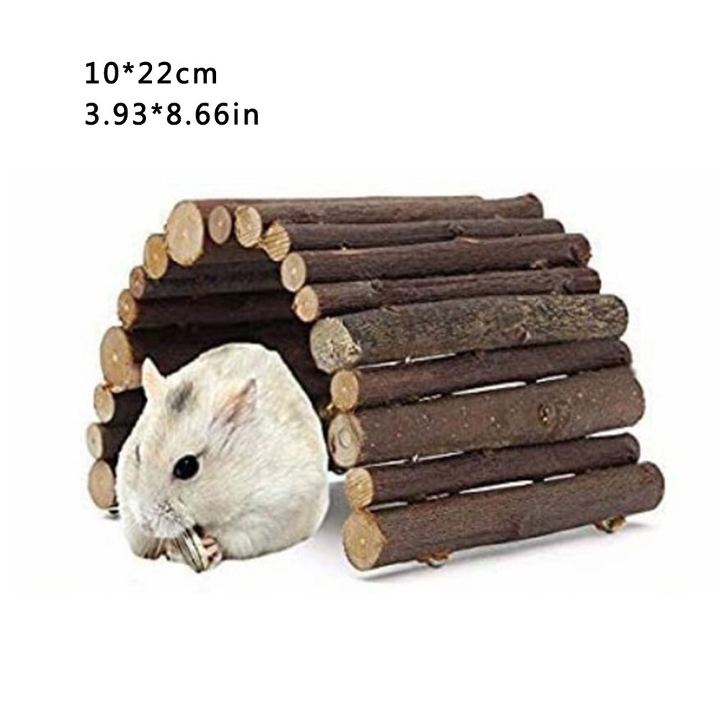 Wooden Bridge Toys for Rat Hamster Hide House Hide in Cave Hide Fence Climb Ladder Pet Wooden Fence Toy