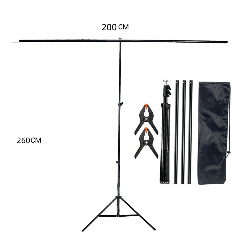 T-Shape Backdrop Stand Kit with Background Cloth Video Chroma Key Green Screen Frame Stand For Photography Photo Studio Props: PEACOCK BLUE