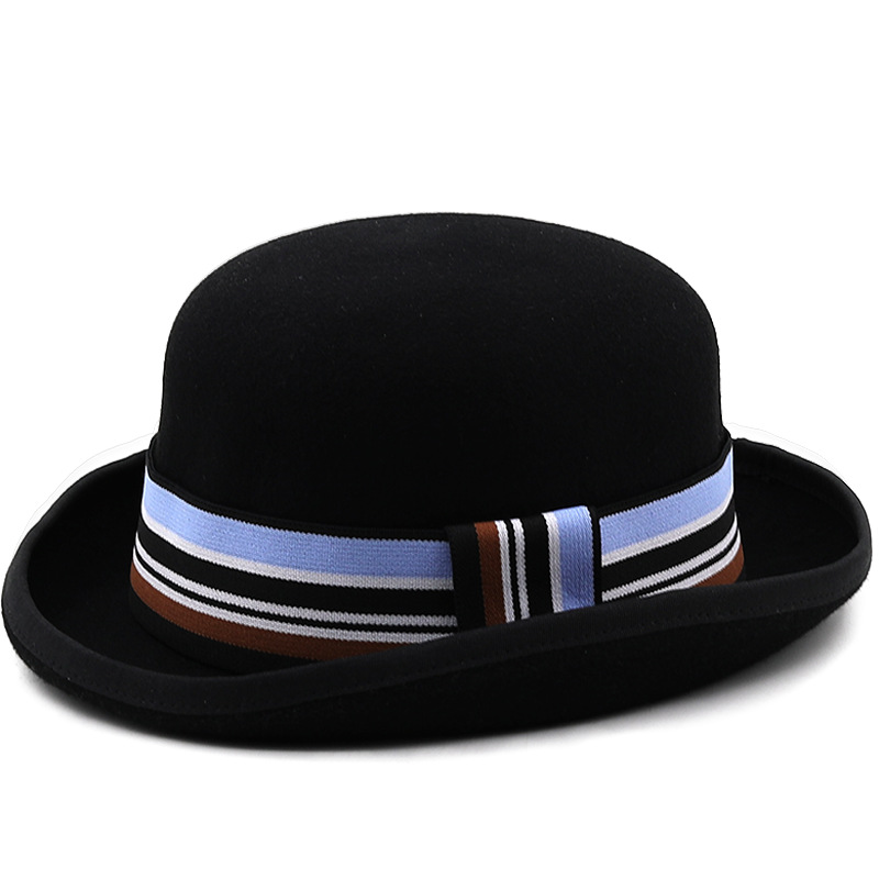100% Wool Felt Jazz Fedoras Hats Bowler Hat For Men Women Party Formal Derby Hats Classic Church Cap: 02