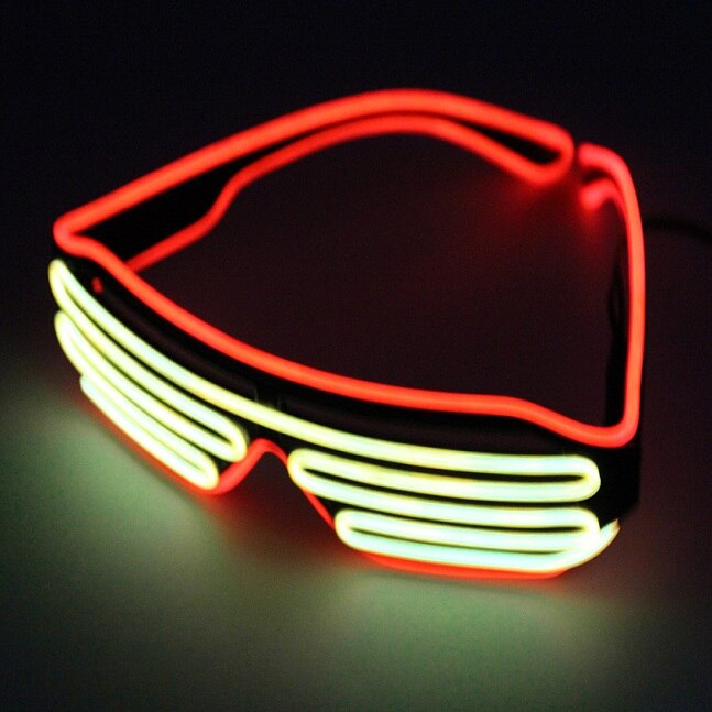 glühen LED EL Gläser Draht sonnenbrille Licht hoch Schattierungen Blinkt Rave Doppel Farbe Festival Partei Helle Gläser gafas disfraz