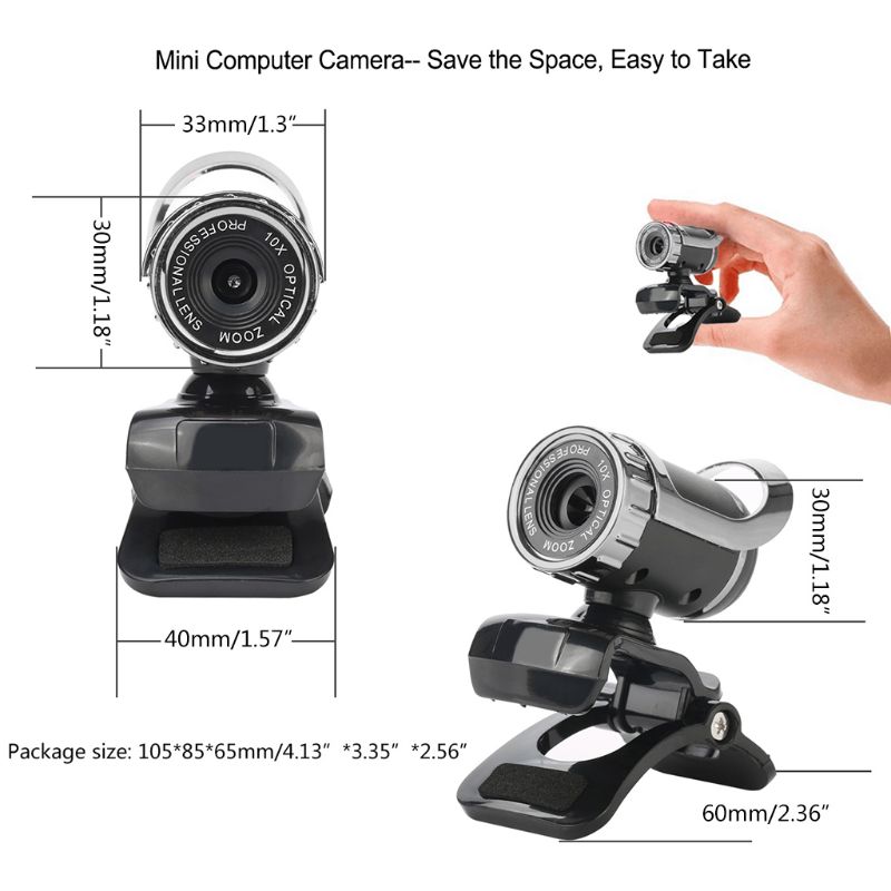 USB Webcamera 360 Degrees Digital Video Webcam with Microphone Clip CMOS Image for Computer PC Desktop Laptop TV Box