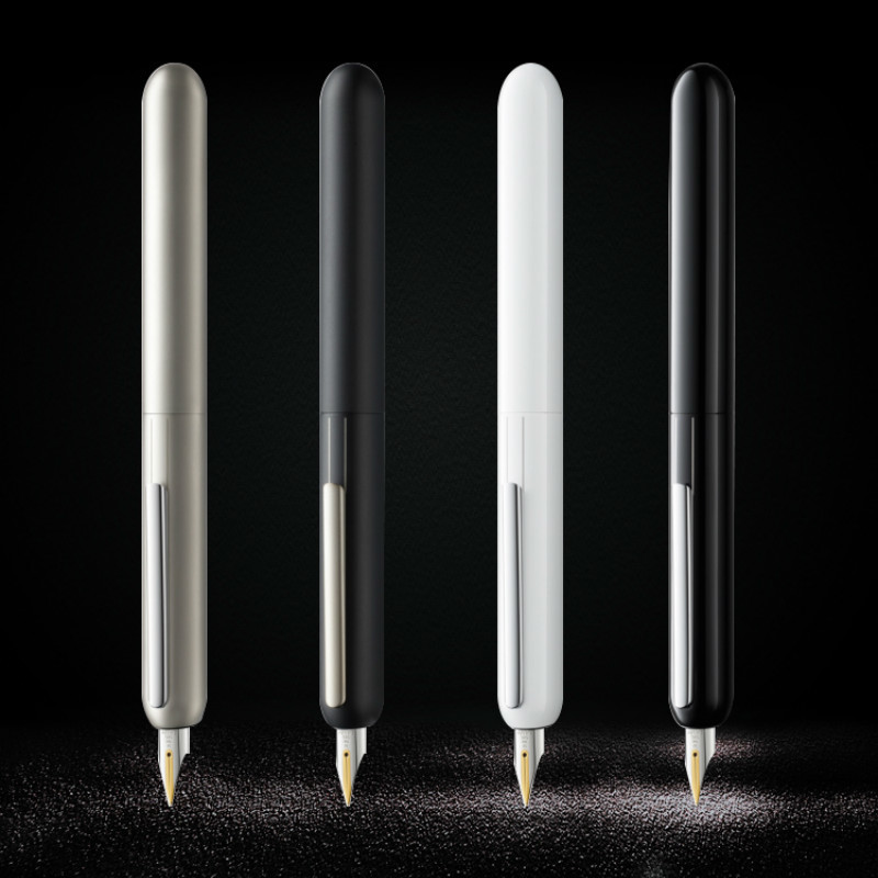 LM Dialog Focus 3 Fountain Pen Supplies Red Dot Award Black Titanium Tip Nib Ink Retractable Pens