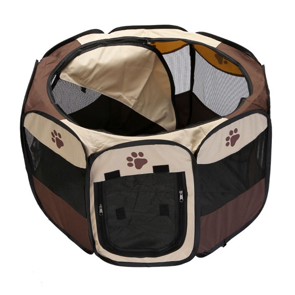 Pet Tent Portable Playpen Dog Portable Foldable Pet Playpen Pet Dog Playpen Tent Foldable Cat Cage Waterproof Dog Nest Kennel: brown