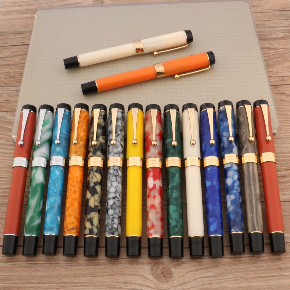 luxury jinhao 100 Fountain Pen Century Tofu Acrylic Retro spinning elegante signature calligraphy fude pen Stationery