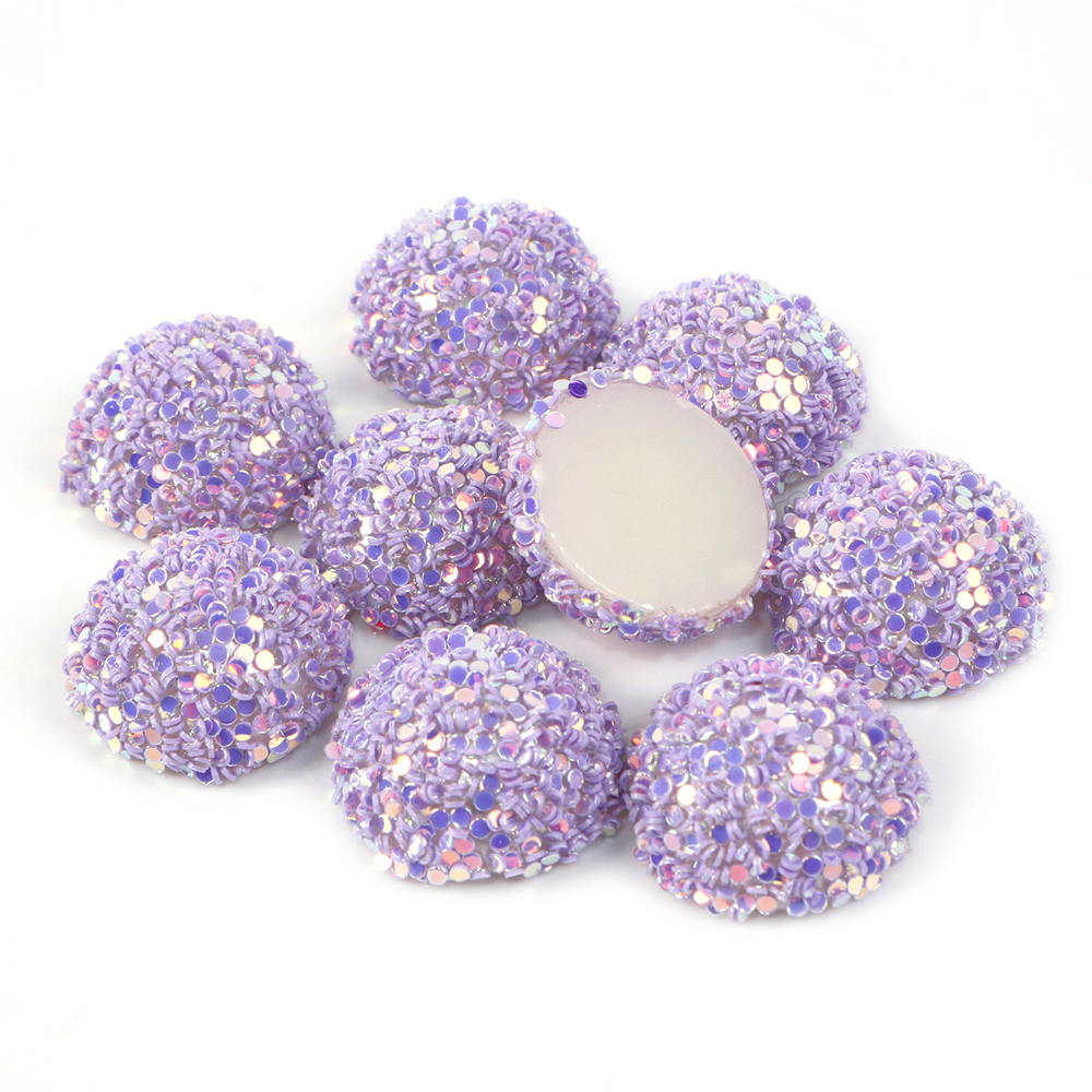 20 st 14 x 14mm tjocka halvcirkelformade glitterpärlor för hårbågedekoration gör-det-själv-örhängen smyckenstillverkning ,20 yc 6625: 1080507001
