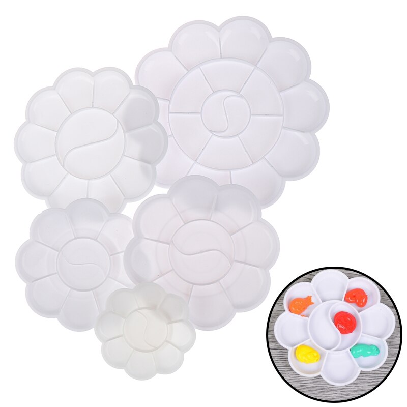 5 Size Palet Art Alternatieven Verf Lade Kunstenaar Aquarel Plastic Palet Supply Wit Aquarel Palet Pigment Lade