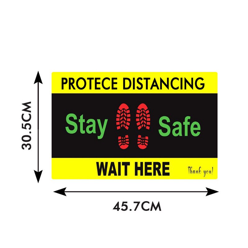 Public Warning Stickers Keep Distance Safety Warning Sign Adhesive Tapes DIY Sticker For Mall Store Factory School: T12