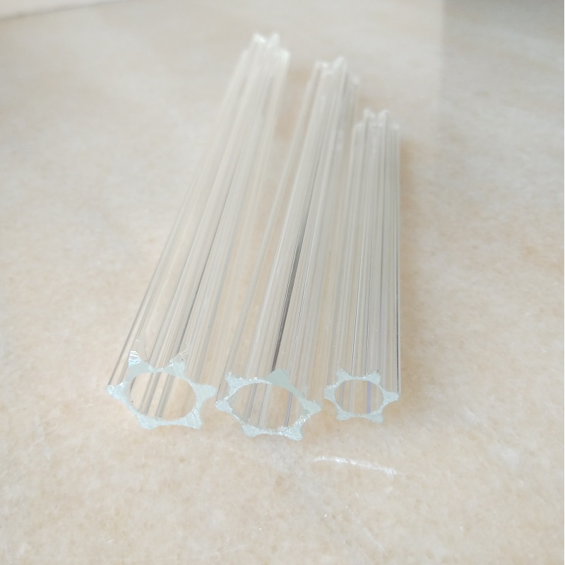 20pcs/lot clear blossom hexagonal crystal glass tube prism chandelier lamp Accessories with 1 hanging holes