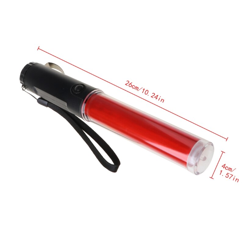 Powerful LED Flashlight Plastic Traffic Wand Torch 4 Modes Flash M3GD
