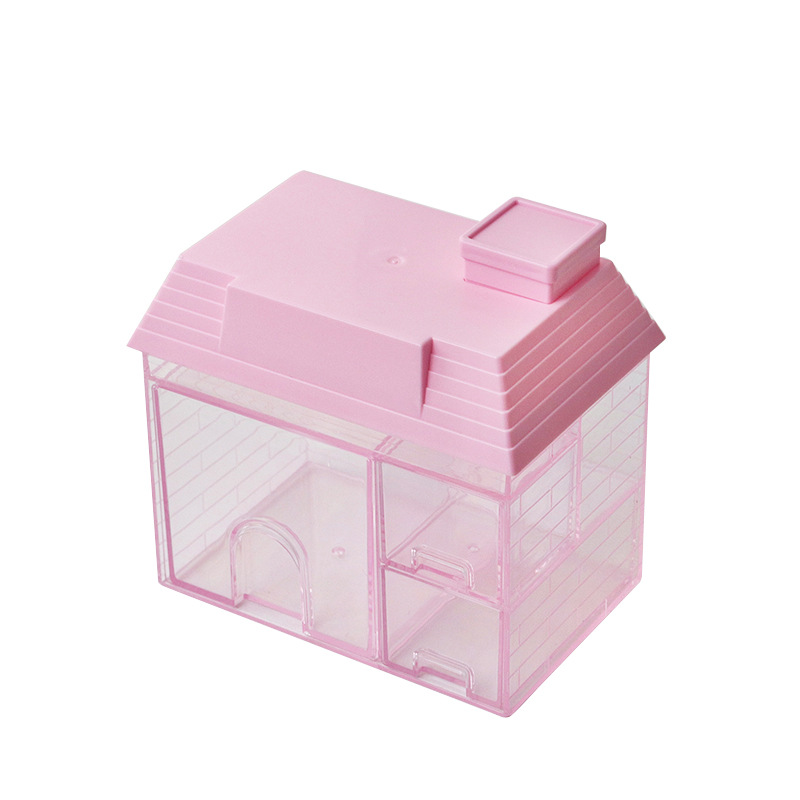 Caja de almacenamiento organizadora de escritorio creativa para casa pequeña, papelería, cosméticos, caja de almacenamiento para dormitorio de niñas, organizador de escritorio: Rosa