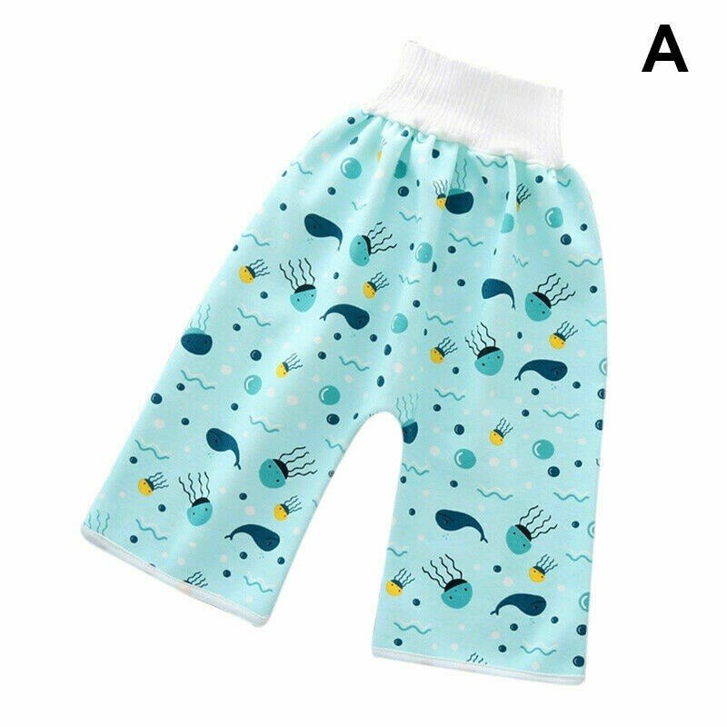 Baby Kids Comfy Cotton Diaper Skirt Shorts Pants 2 In 1 Waterproof and Absorbent: A / M