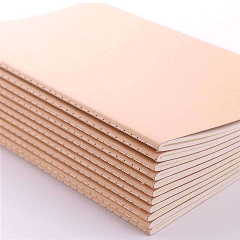 12Pcs A6 Kraft Notebooks Kraft Brown Blank Pages Blank Cover Kraft Journals