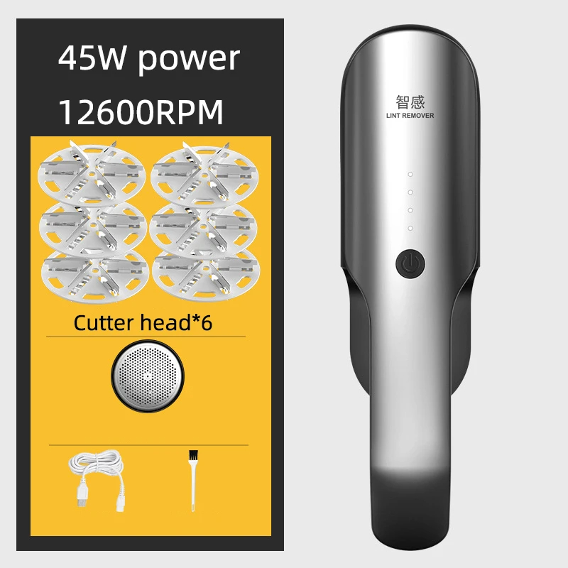 45W Commercial Hairball Trimmer Clothes Lint Remover Spool Machine Electric Lint Remover Shaving Ball Dry Cleaners: grey