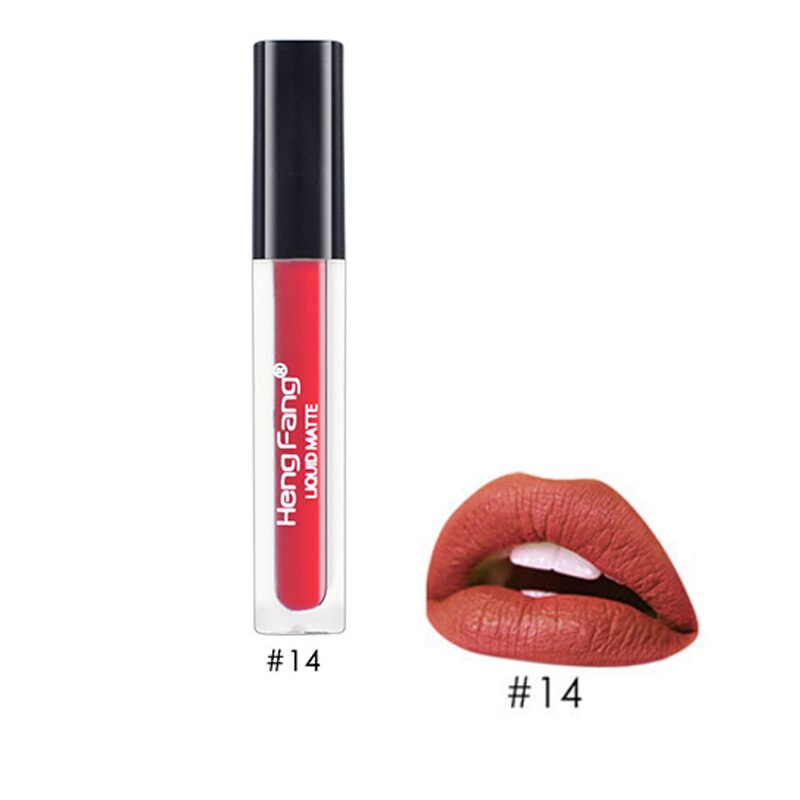 de herramientas de maquillaje mate pintalabios Azul Rojo labial de larga duración colorido: 14