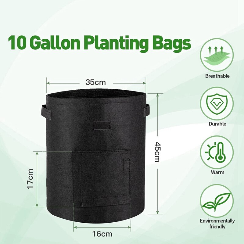 Potato Grow Bags 3Packs Plant Grow Bags with Window Flap Breathable Planting and Two Handles Thickened
