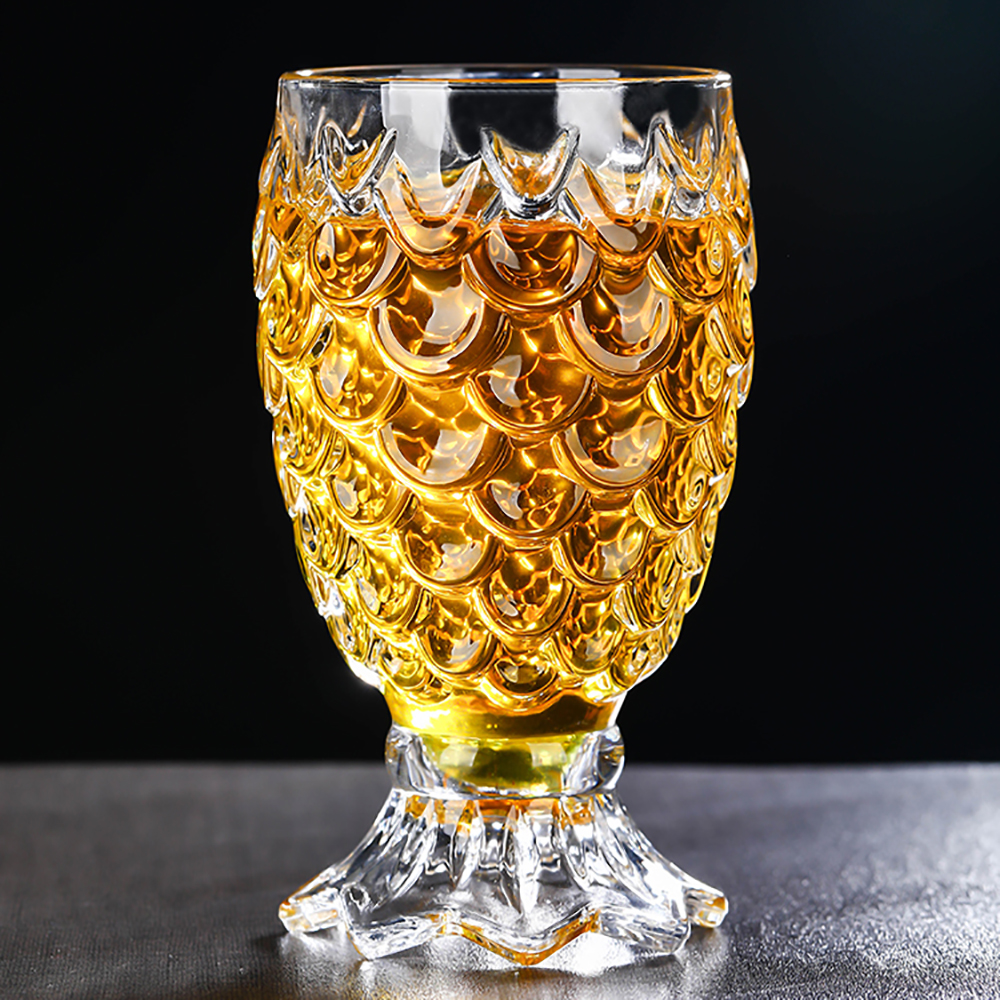 Preget fiskehalevin miljøvennlig kopp blyfri glasskrus gjennomsiktig juice cocktaildrikke konjakk dessertglass