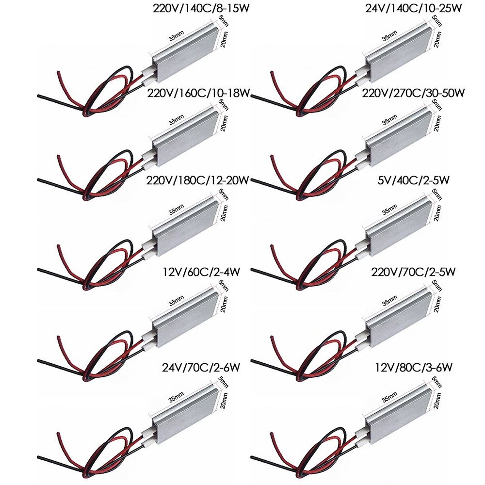 5-220V Keramische Verwarmingsplaat 40-270 Celsius Ptc Kachels Verwarmingselement Pluimvee Incubator Krulspelden Kachel Haardroger Accessoires