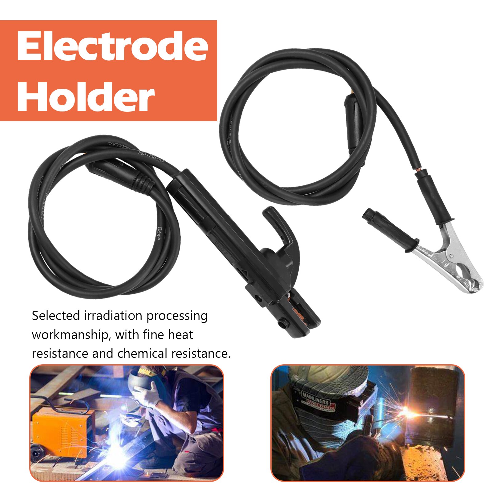 1.5M Welding Machine Clamping Tool Solder Leads Kit Electrode Holder Stick Welders and Ground Clamp Set